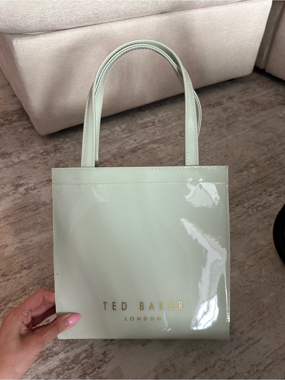Ted Baker Pale Mint Patent Tote with Bow Accent - Picture 5 of 5